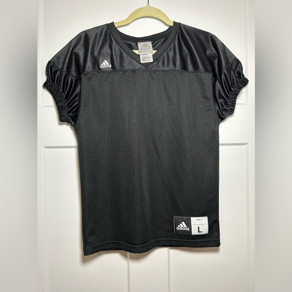 Large Adidas Football Jersey, Kids Large, Fits Like Fitted small/medium adult